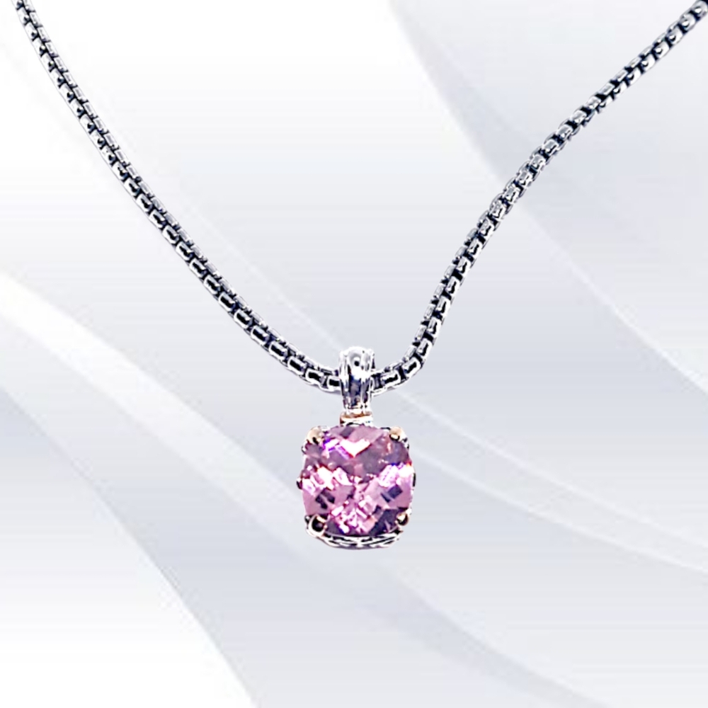 2-tone Stunning Pink CZ Renaissance Revival Choker. 16" NWOT